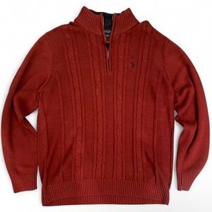 U.S. Polo Assn. Men's Brick Red Quarter Zip Sweater